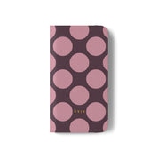 iPhone 11 Pro Max Vegan Leather Wallet Case – Pink Plum Polka Dot Design - VYIR