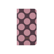 iPhone 11 Vegan Leather Wallet Case – Pink Plum Polka Dot Design - VYIR