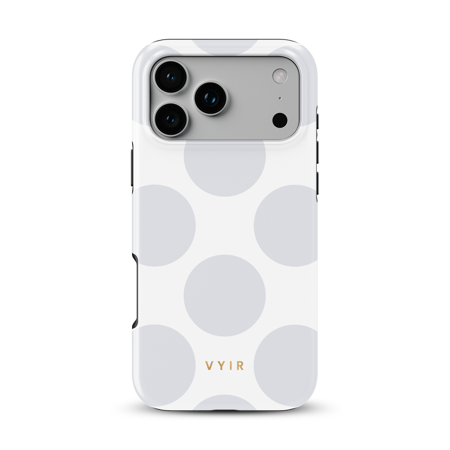 Large Polka Dots, Cloud Gray - Shockproof Phone Case - VYIR