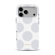 Large Polka Dots, Cloud Gray - Shockproof Phone Case - VYIR