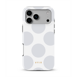 Large Polka Dots, Cloud Gray - Tough Puhelimen Kuori