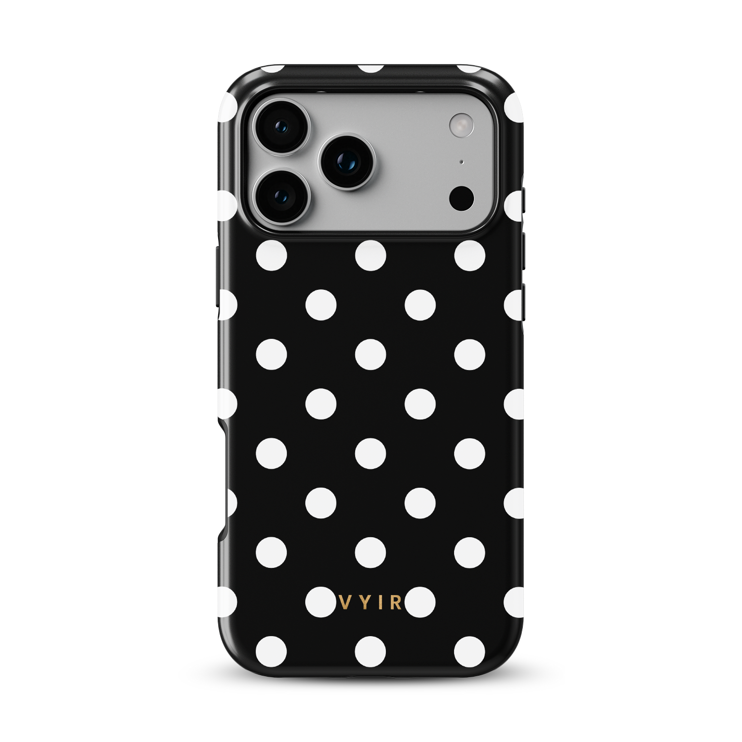 Classic Polka Dots, Black Noir - Shockproof Phone Case - VYIR
