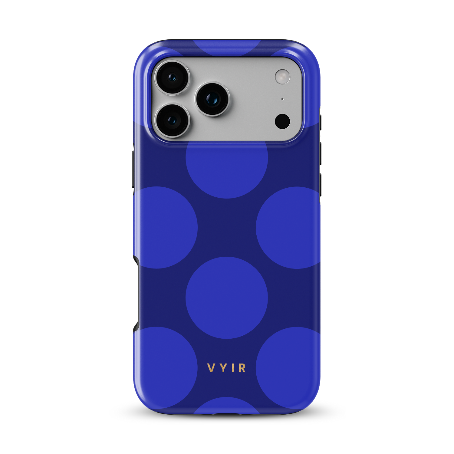 Large Polka Dots, Indigo Blue - Shockproof Phone Case - VYIR