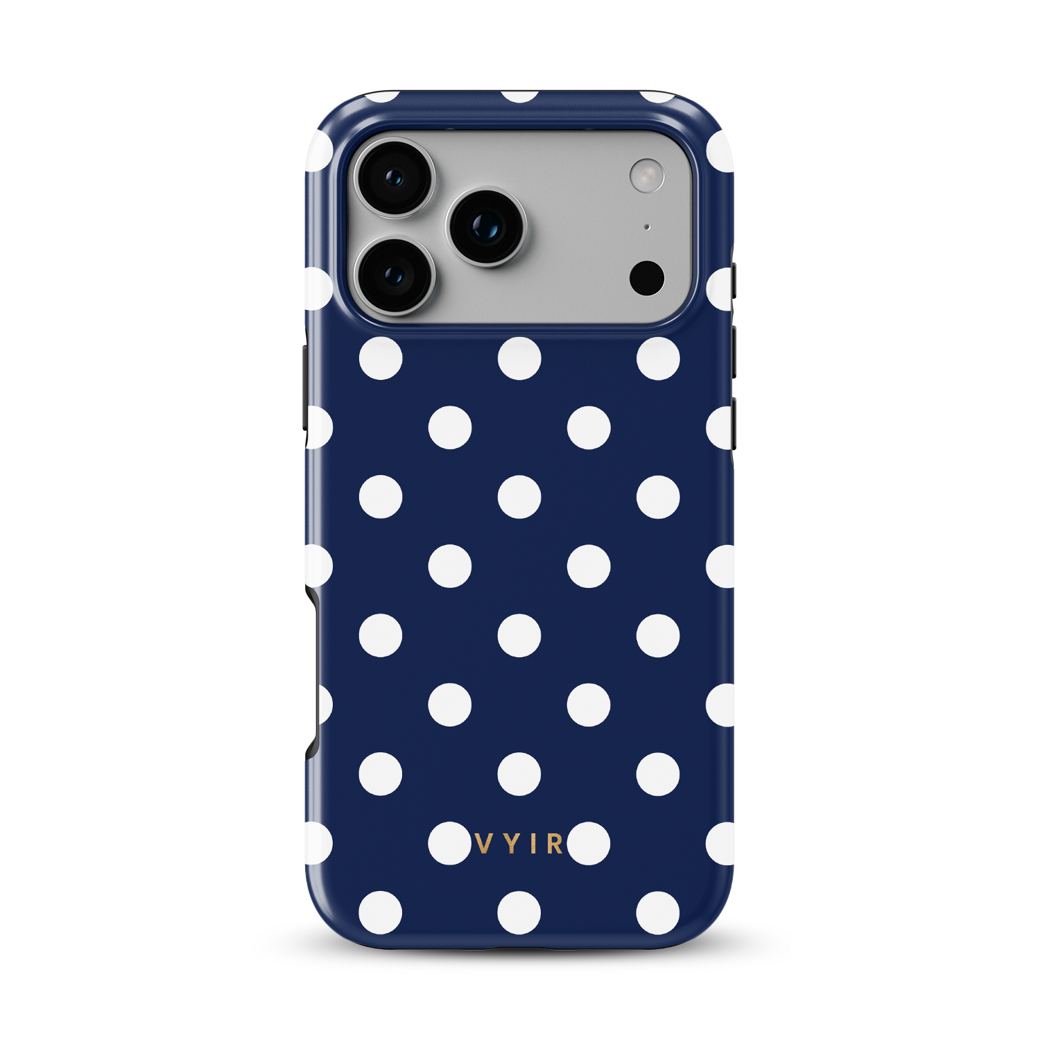Classic Polka Dots, Old Money Blue - Shockproof MagSafe iPhone Case - VYIR