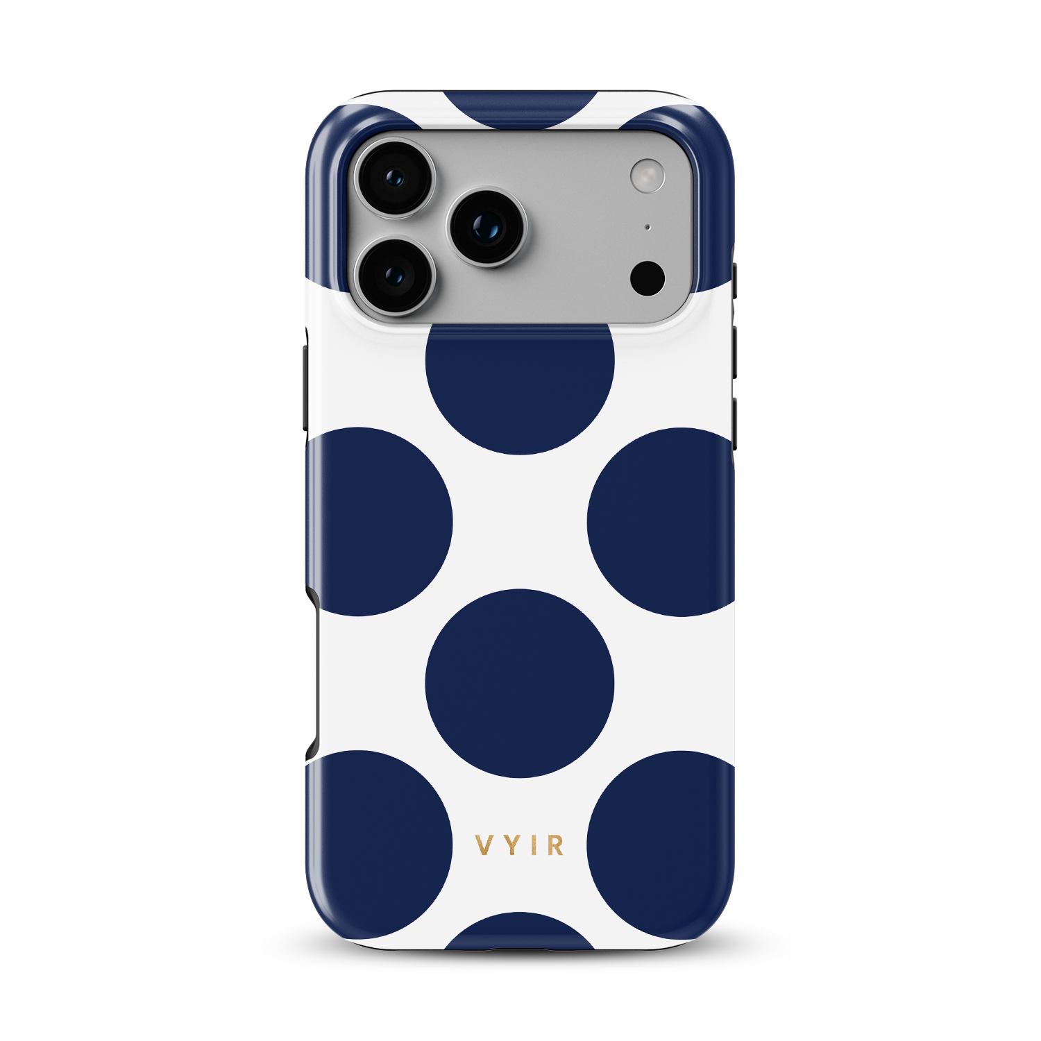Large Polka Dots, Old Money Blue - Shockproof Phone Case - VYIR