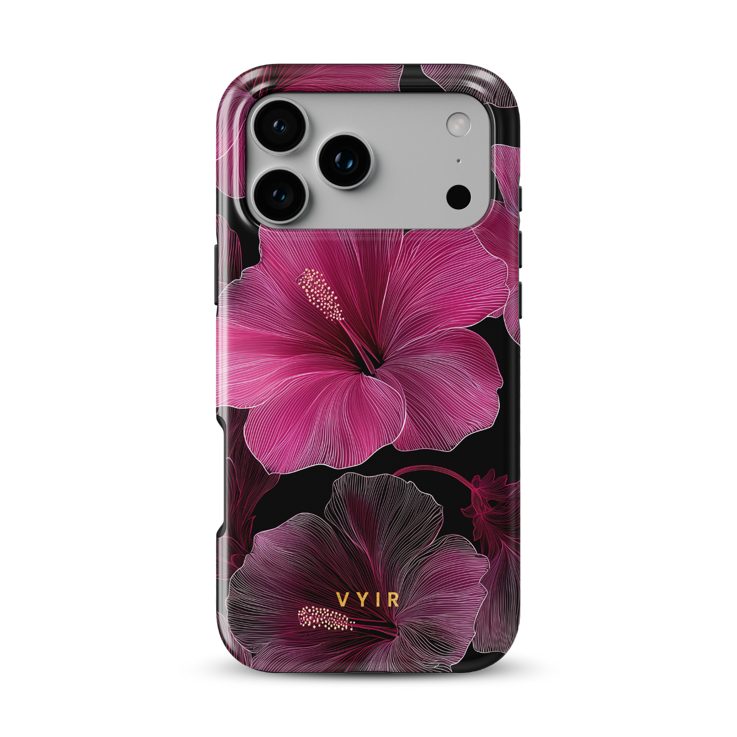 Midnight Hibiscus - Shockproof MagSafe iPhone Case - VYIR