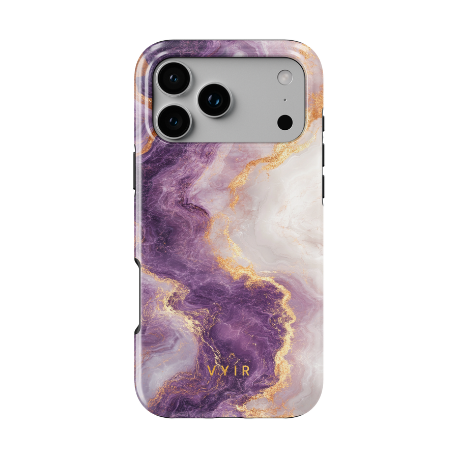 Ylellinen kultainen, violetti - Iskunkestävä MagSafe-iPhone-kuori