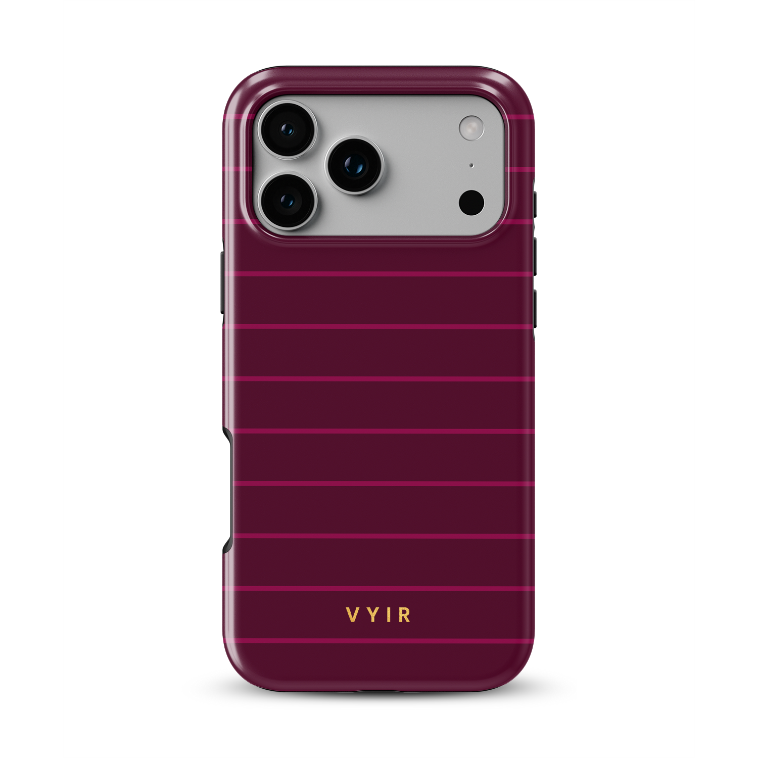 Horizontal Stripes, Merlot - Shockproof MagSafe iPhone Case - VYIR