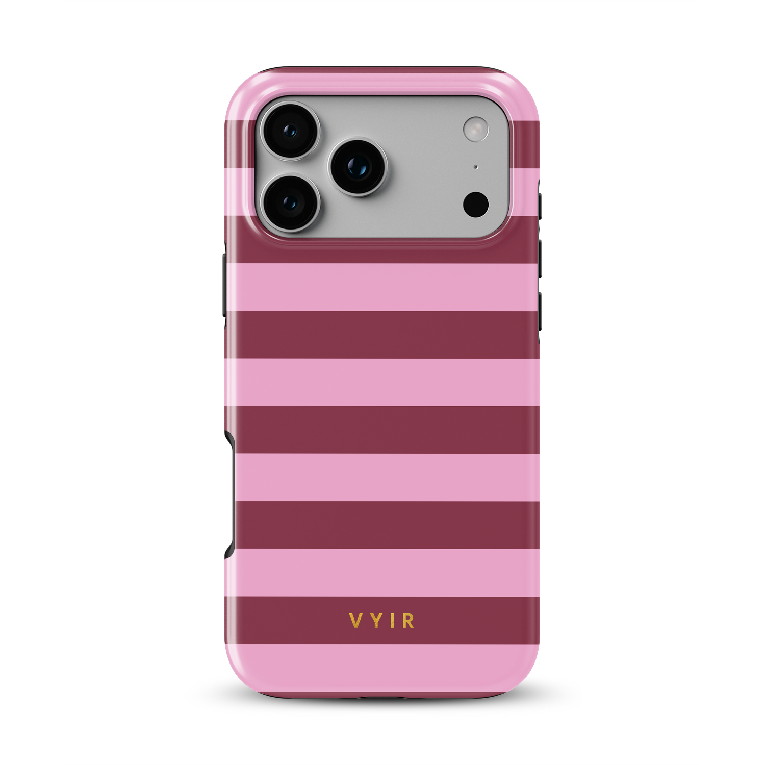 Horizontal Stripes, Candy Pink - Shockproof MagSafe iPhone Case - VYIR