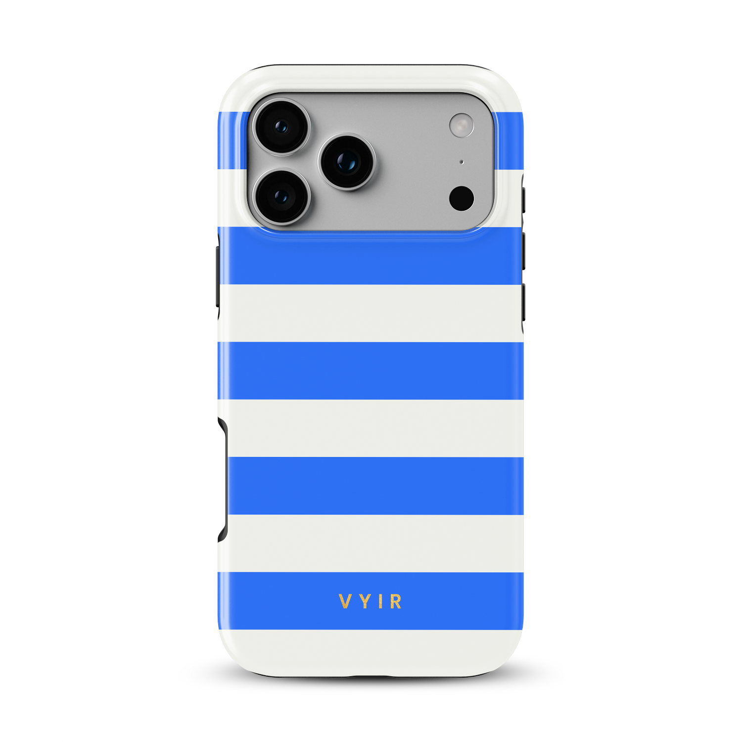 Horizontal Stripes, Riviera Blue - Shockproof Phone Case - VYIR