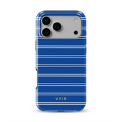 Horizontal Stripes, Mediterranean Blue - Shockproof MagSafe iPhone Case - VYIR