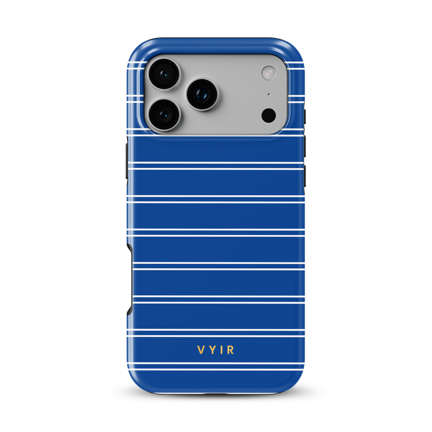 Horizontal Stripes, Mediterranean Blue - Shockproof MagSafe iPhone Case - VYIR