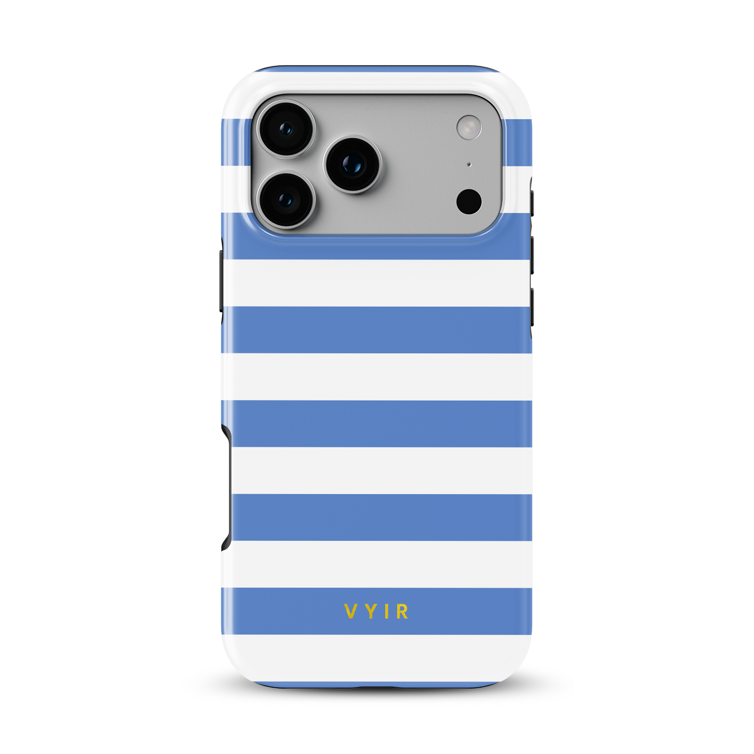Horizontal Stripes, Parisian Blue - Shockproof MagSafe iPhone Case - VYIR