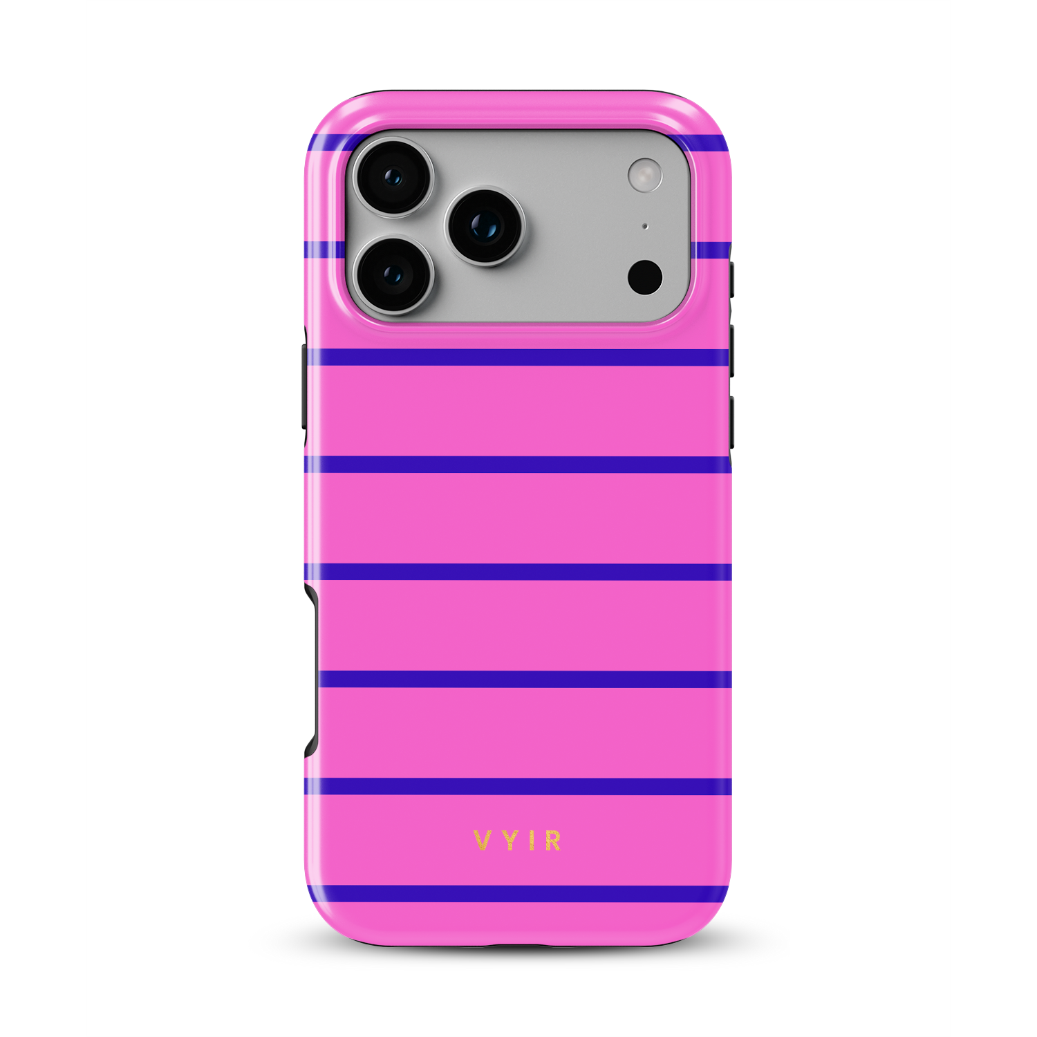 Horizontal Stripes, Pink Curtains - Shockproof MagSafe iPhone Case - VYIR
