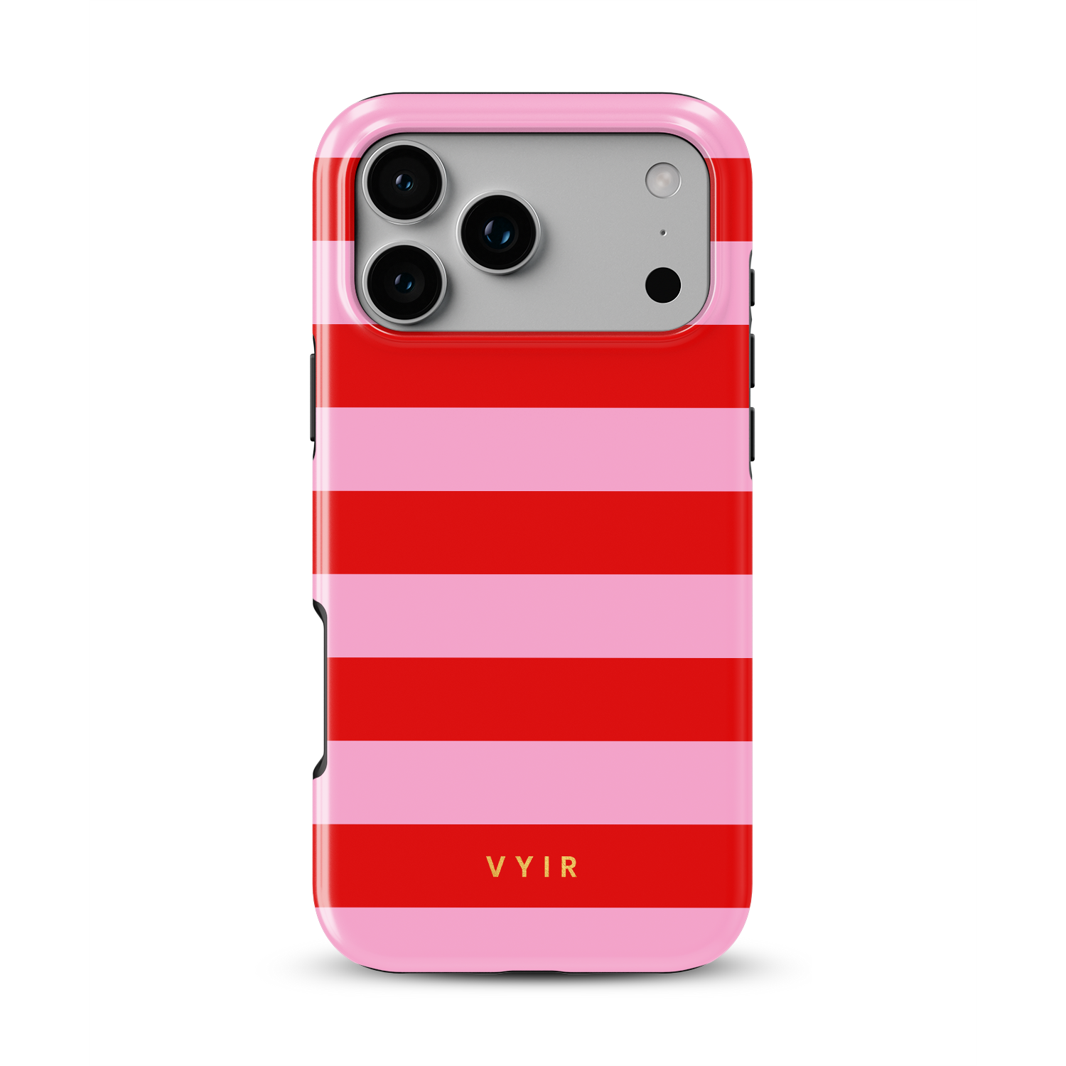 Horizontal Stripes, Red Blush - Shockproof MagSafe iPhone Case - VYIR