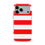Horizontal Stripes, Red Silk - Shockproof MagSafe iPhone Case - VYIR