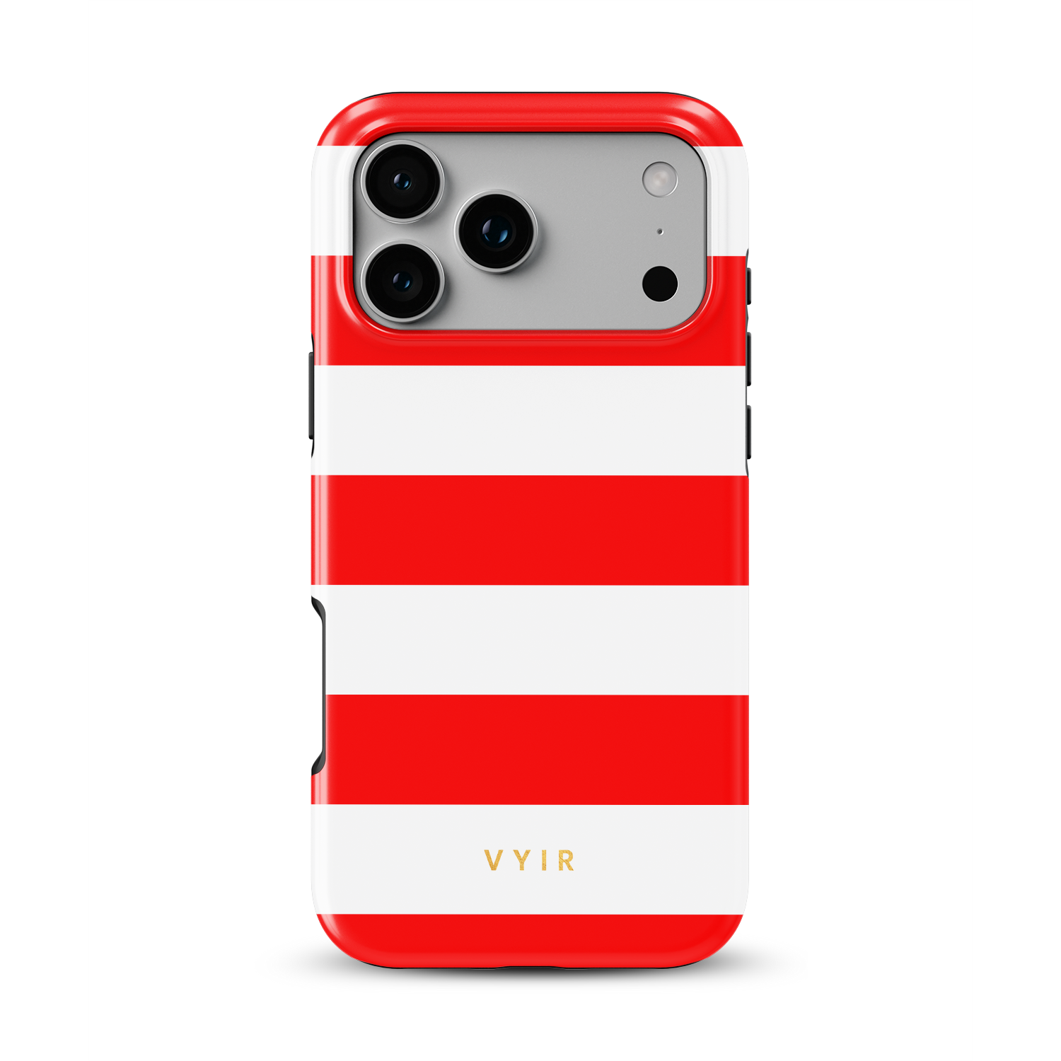 Horizontal Stripes, Red Silk - Shockproof Phone Case - VYIR