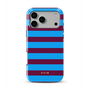 Horizontal Stripes, Track Blue - Shockproof MagSafe iPhone Case - VYIR