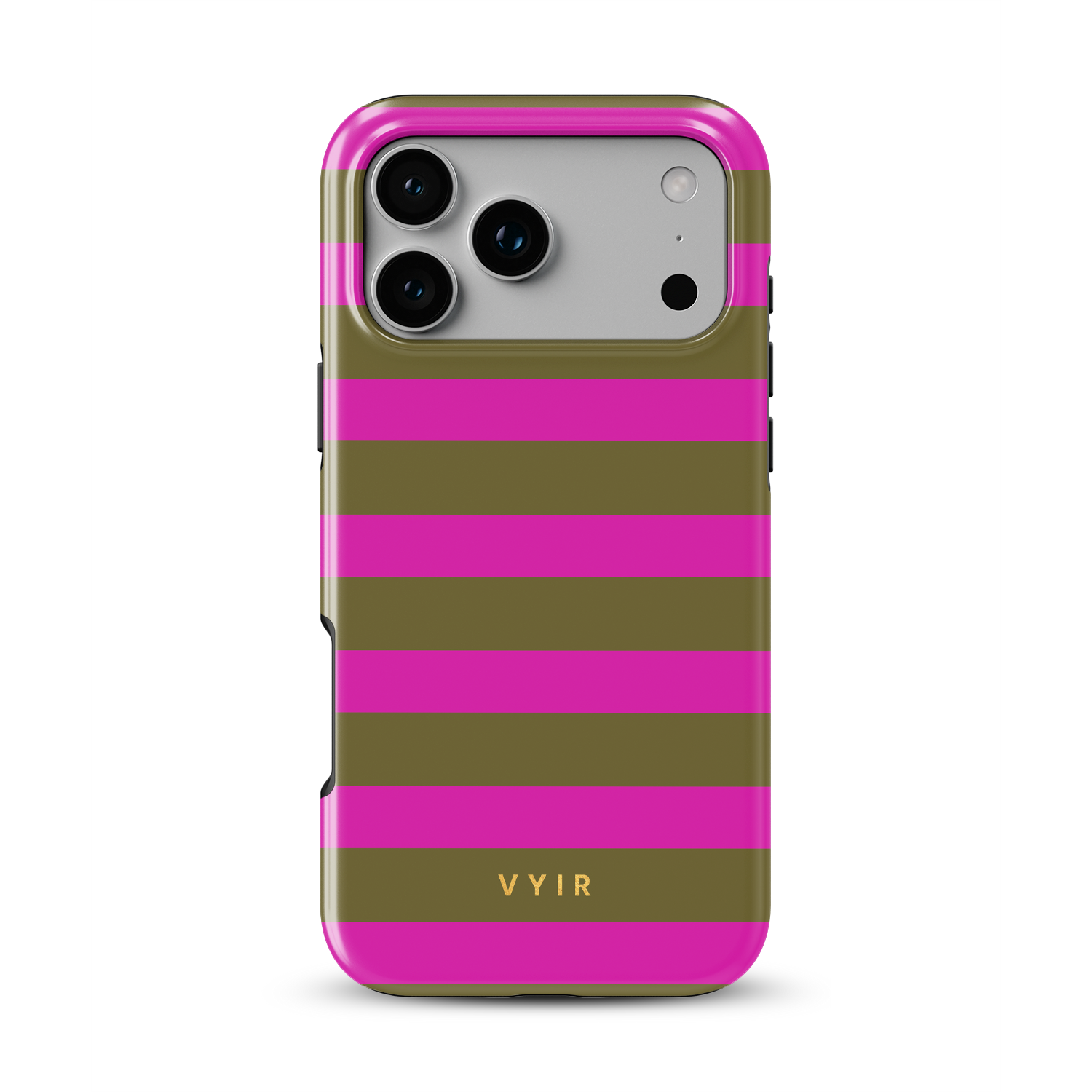 Horizontal Stripes, Urban Olive - Shockproof MagSafe iPhone Case - VYIR