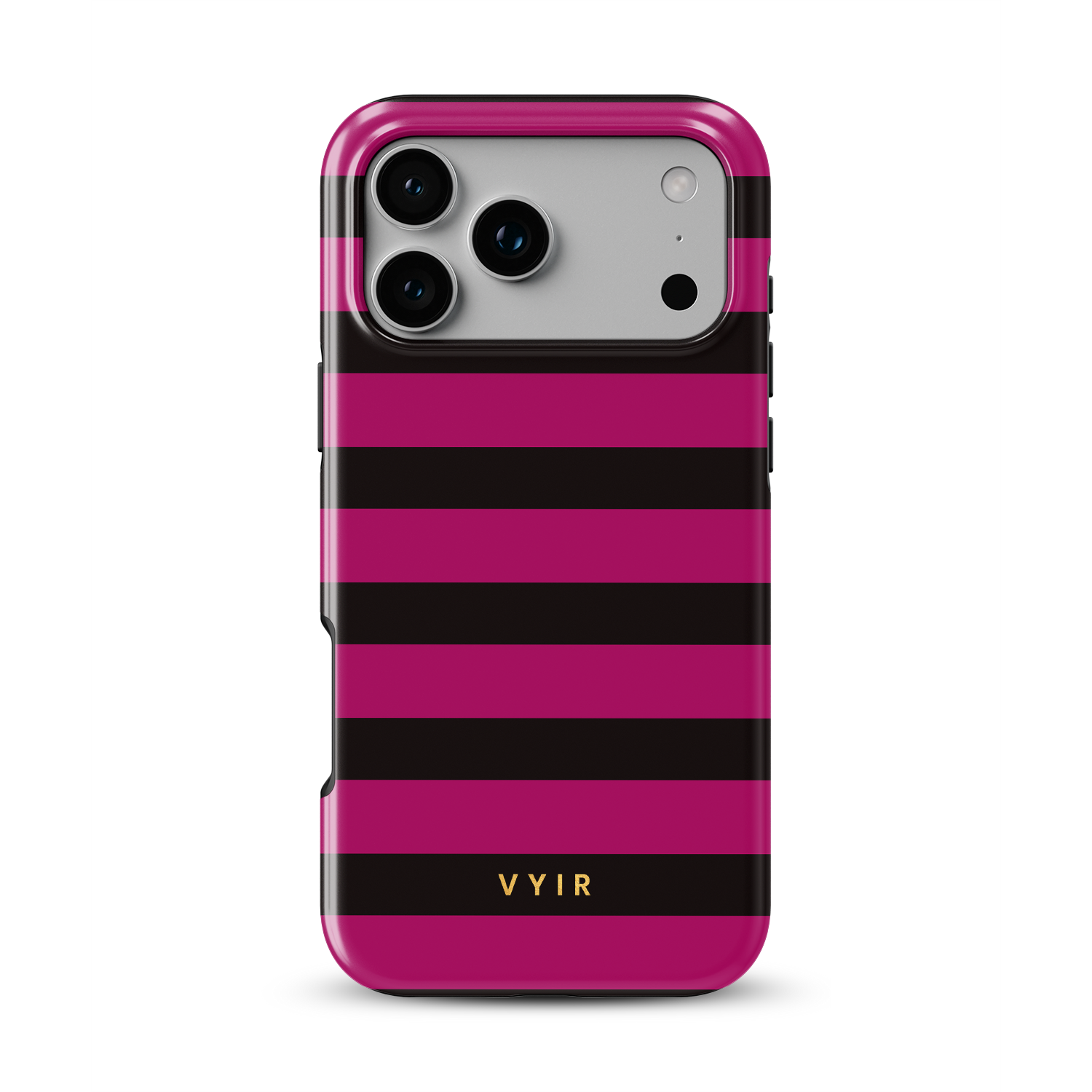 Horizontal Stripes, Wine Red - Shockproof Phone Case - VYIR
