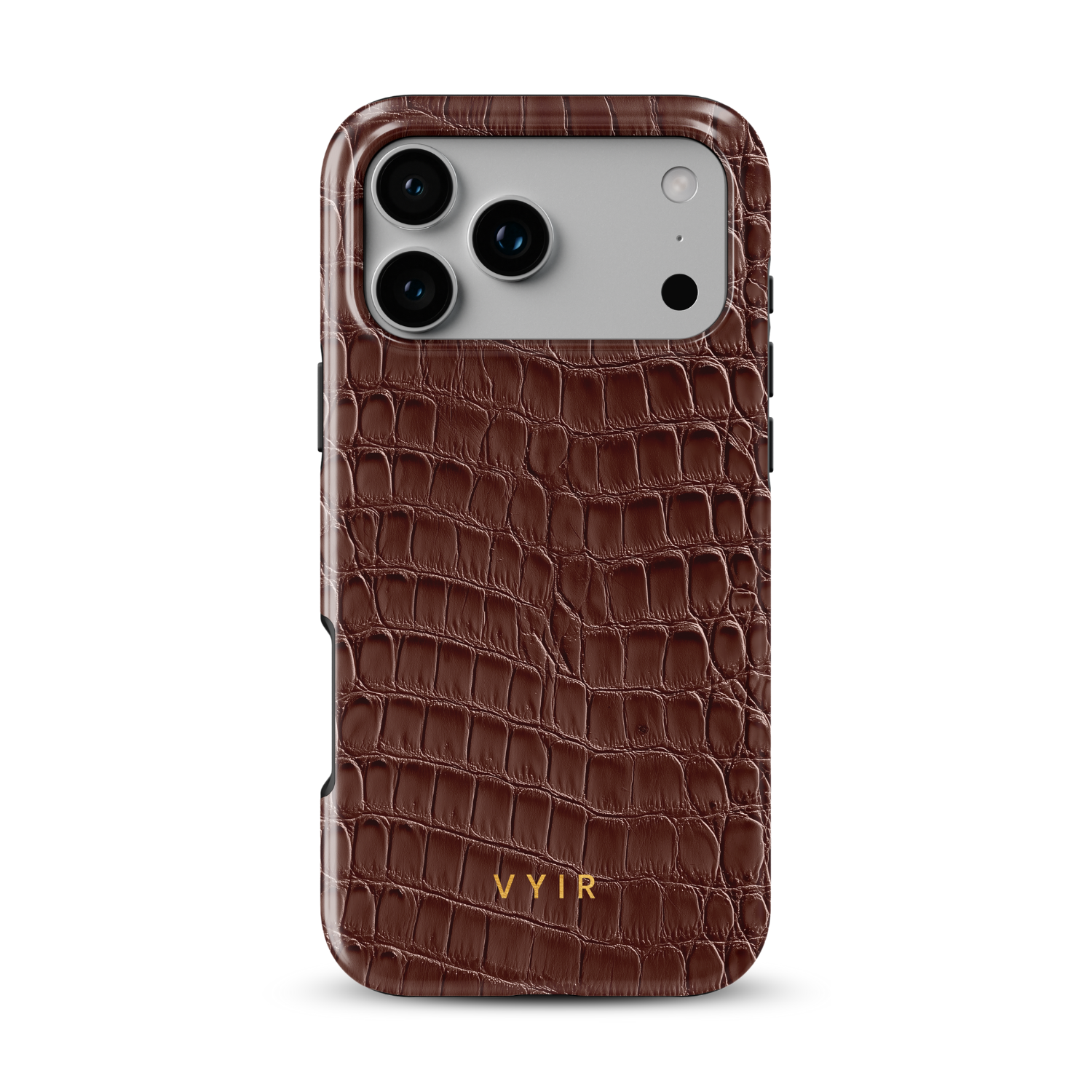 Croc Leather Print Mocha - Shockproof MagSafe iPhone Case - VYIR