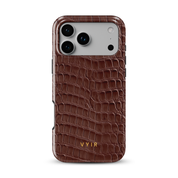 Croc Leather Print Mocha - Shockproof MagSafe iPhone Case - VYIR