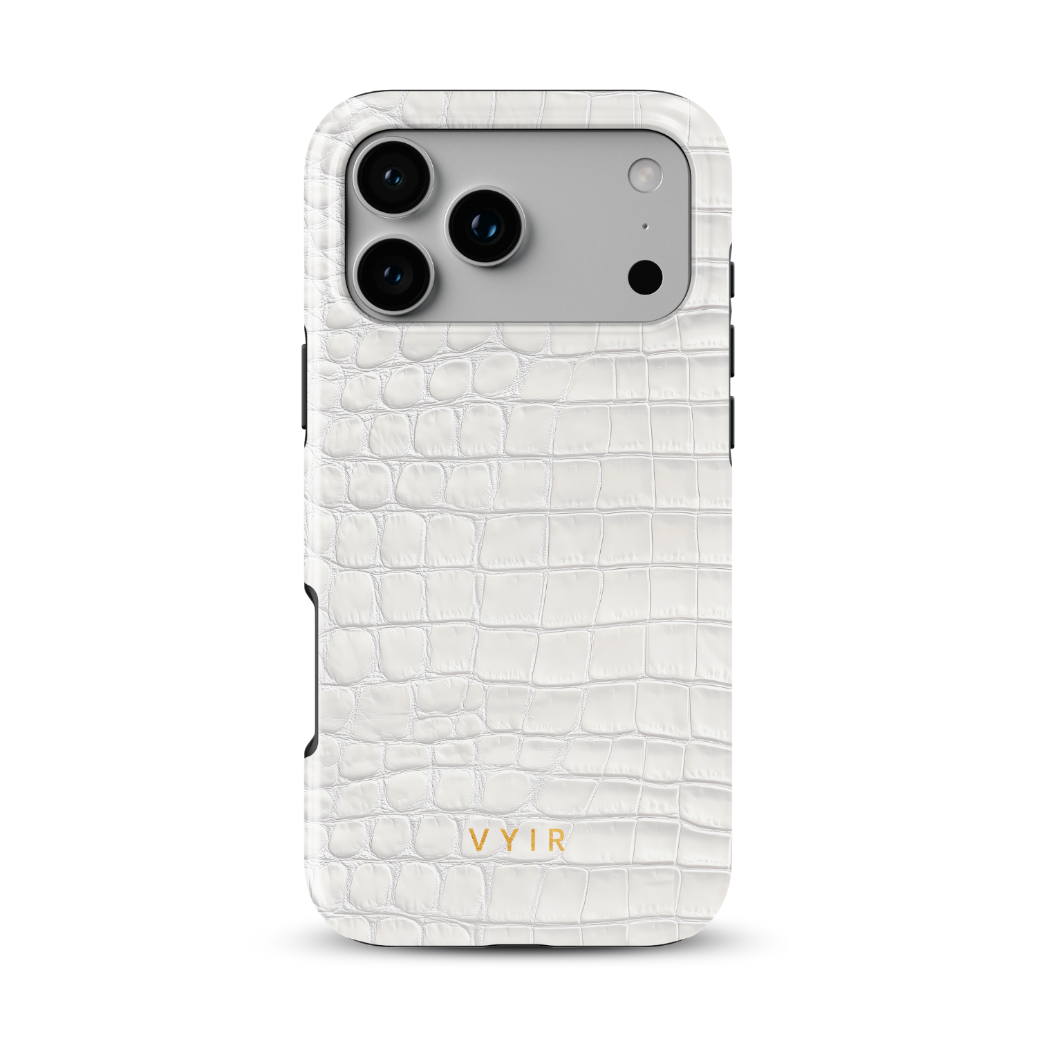 Croc Leather Print White - Shockproof MagSafe iPhone Case - VYIR