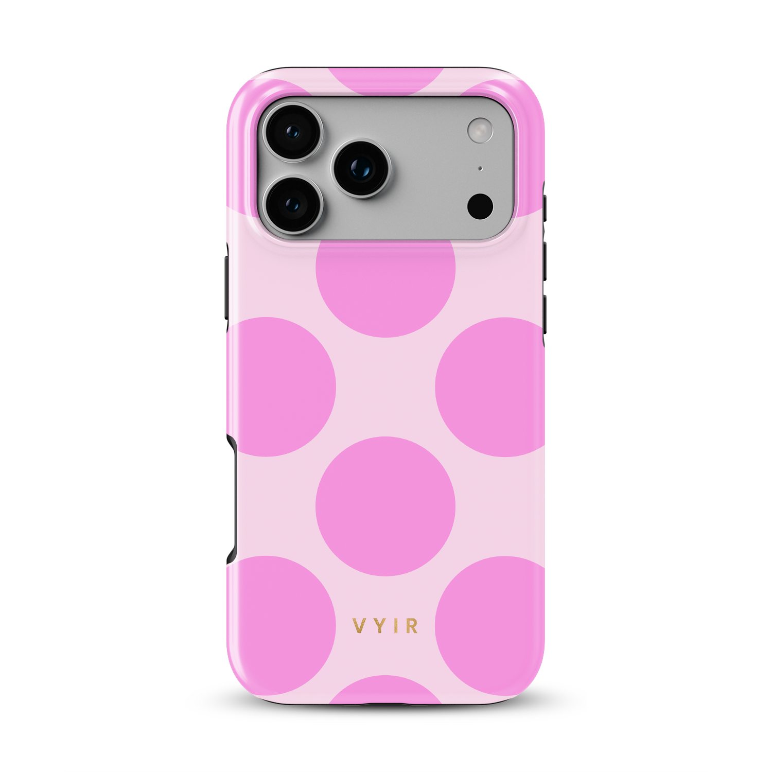 Large Polka Dots, Bubbly Pink - Shockproof MagSafe iPhone Case - VYIR