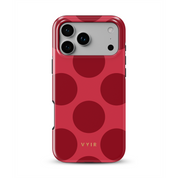 Large Polka Dots, Crimson Red - Shockproof MagSafe iPhone Case - VYIR