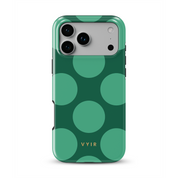Large Polka Dots, Emerald Green - Shockproof MagSafe iPhone Case - VYIR