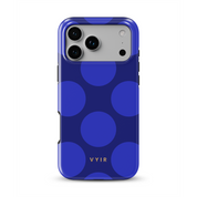 Large Polka Dots, Indigo Blue - Shockproof MagSafe iPhone Case - VYIR