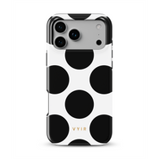Large Polka Dots, Mono Black - Shockproof MagSafe iPhone Case - VYIR