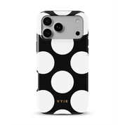 Large Polka Dots, Black Sparkle - Shockproof MagSafe iPhone Case - VYIR
