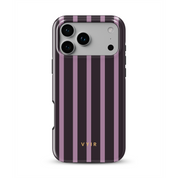 Luxe Stripes, Plum - Shockproof MagSafe iPhone Case - VYIR