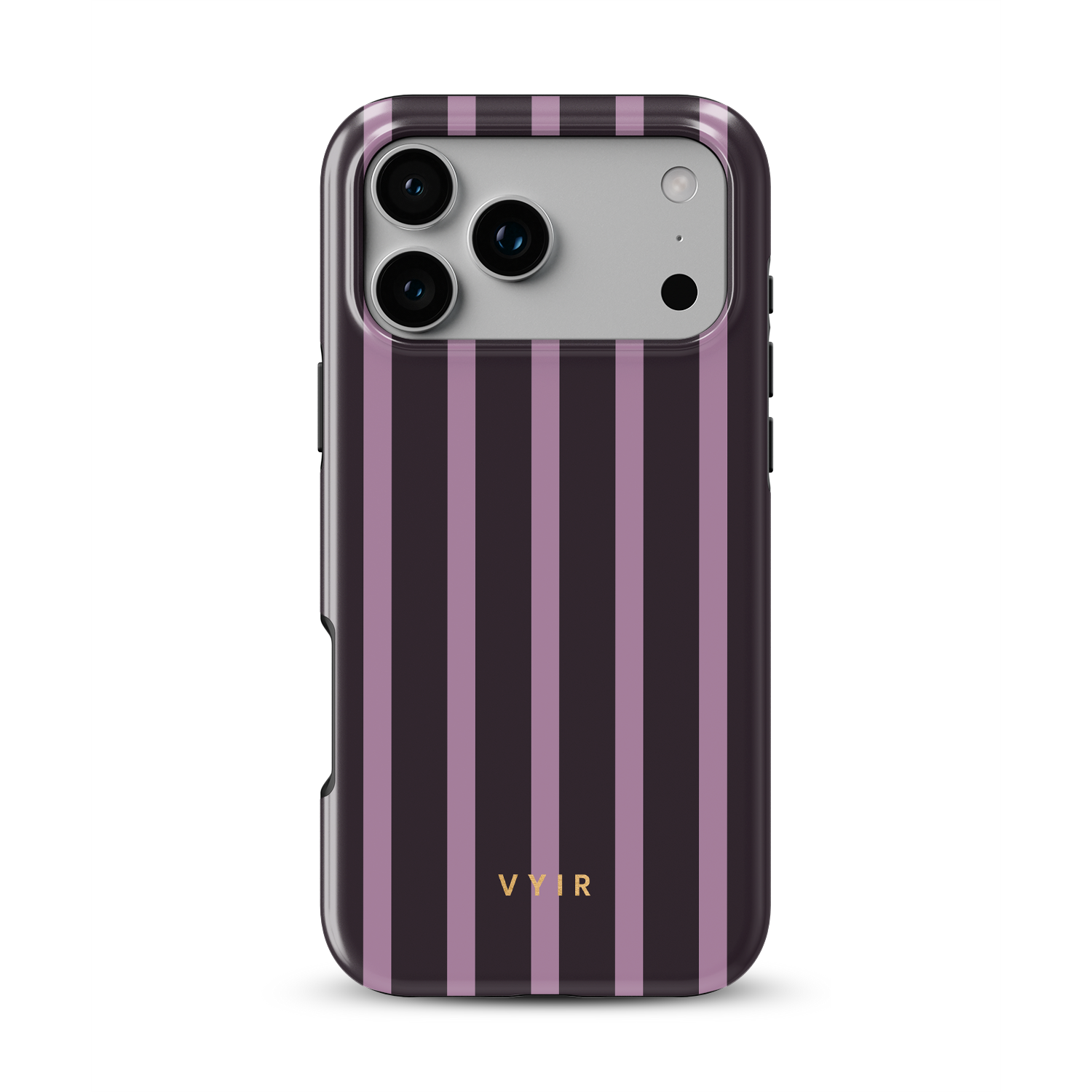 Luxe Stripes, Plum - Shockproof Phone Case - VYIR