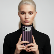 Luxe Stripes, Plum - Shockproof MagSafe iPhone Case - VYIR