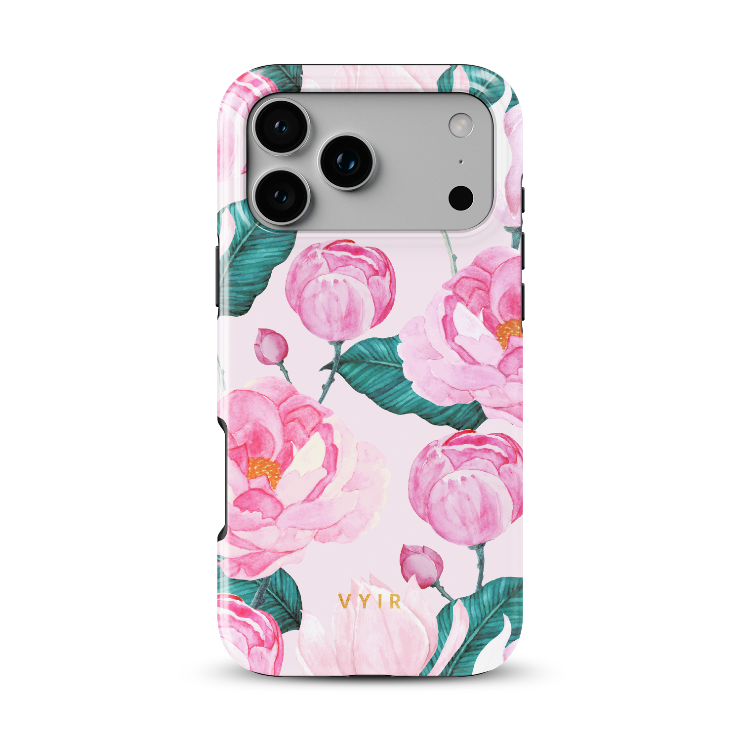 Rosy Peony Flourish - Shockproof MagSafe iPhone Case - VYIR
