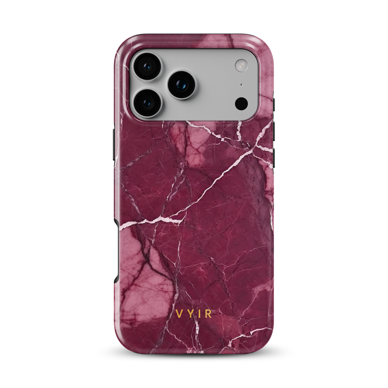 Pure Marble Burgundy - Shockproof MagSafe iPhone Case - VYIR