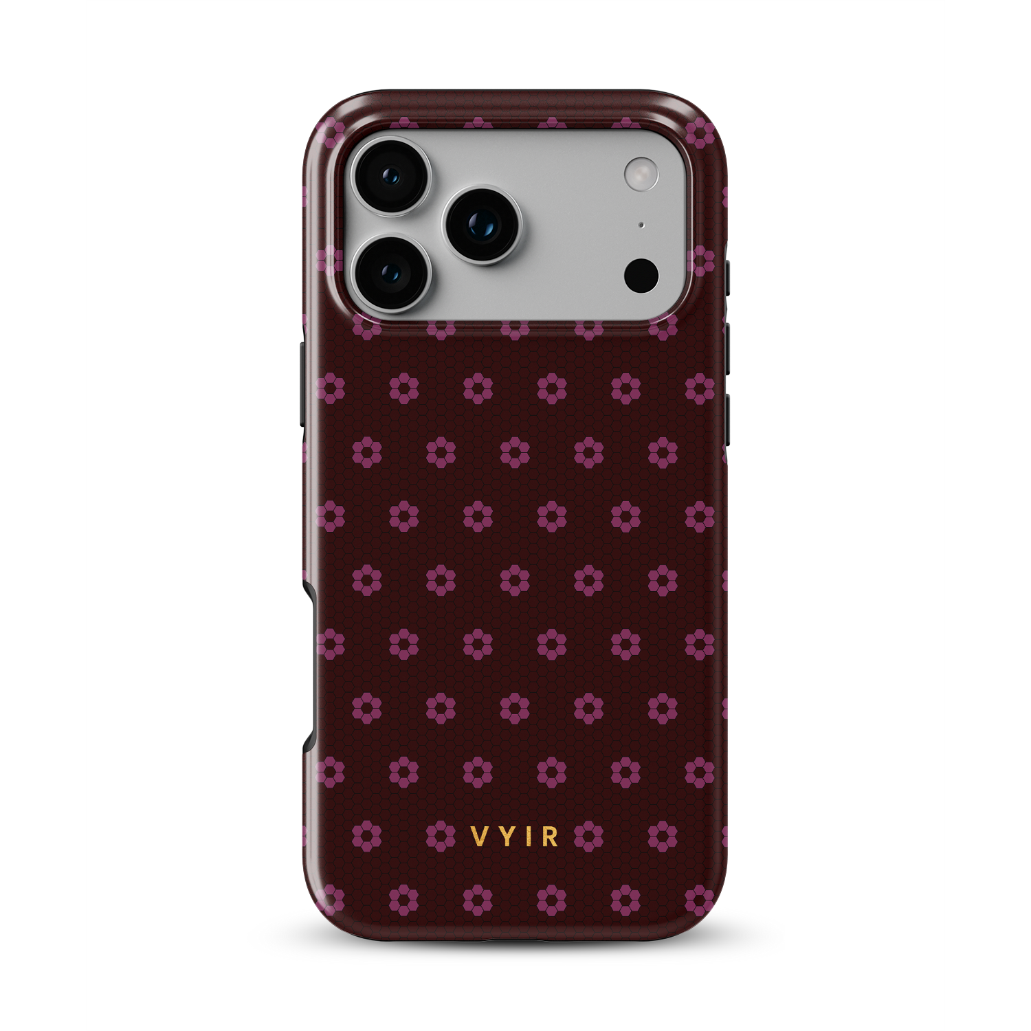 VYIR Signature Flowers, Burgundy - Shockproof MagSafe iPhone Case - VYIR