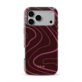 Swirl Lines, viininpunainen - Tough MagSafe iPhone Kuori