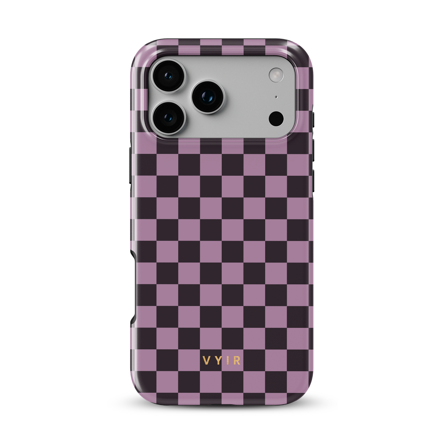 Tiny Checker, Plum - Shockproof Phone Case - VYIR