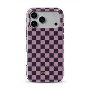 Tiny Checker, Plum - Shockproof Phone Case - VYIR