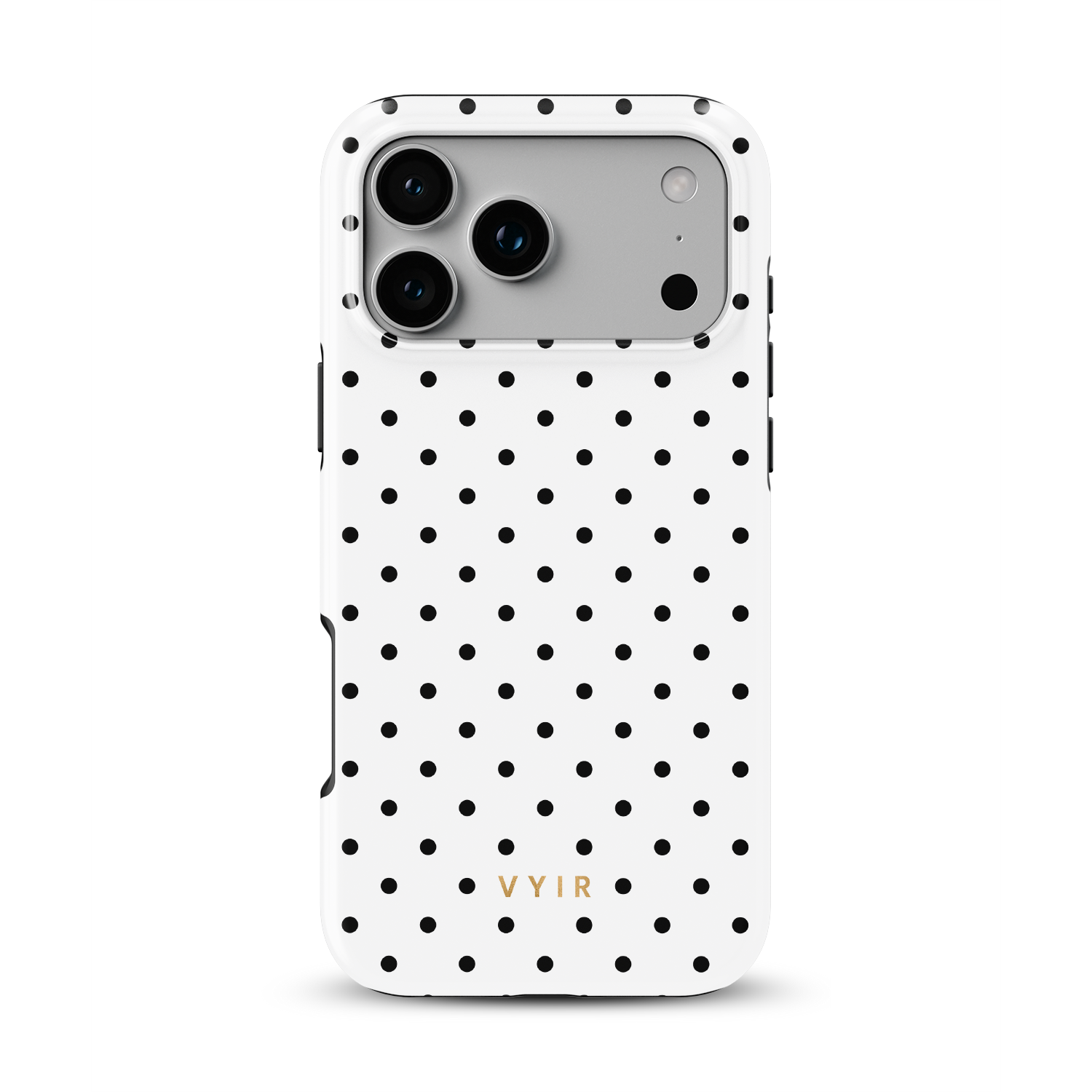 Tiny Polka Dots, Black and White - Shockproof MagSafe iPhone Case - VYIR