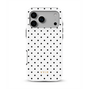 Tiny Polka Dots, Black and White - Shockproof MagSafe iPhone Case - VYIR