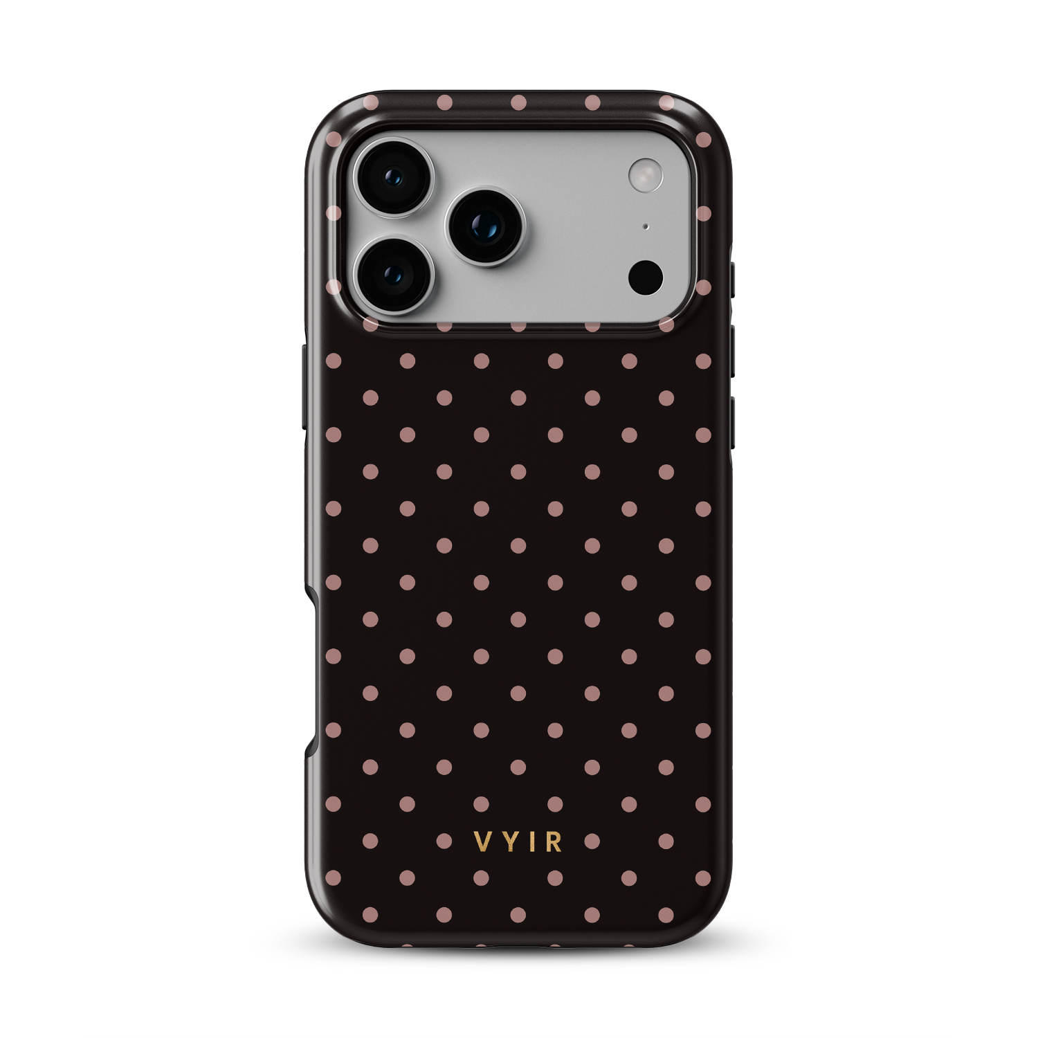 Tiny Polka Dots, Chocolate - Shockproof MagSafe iPhone Case - VYIR
