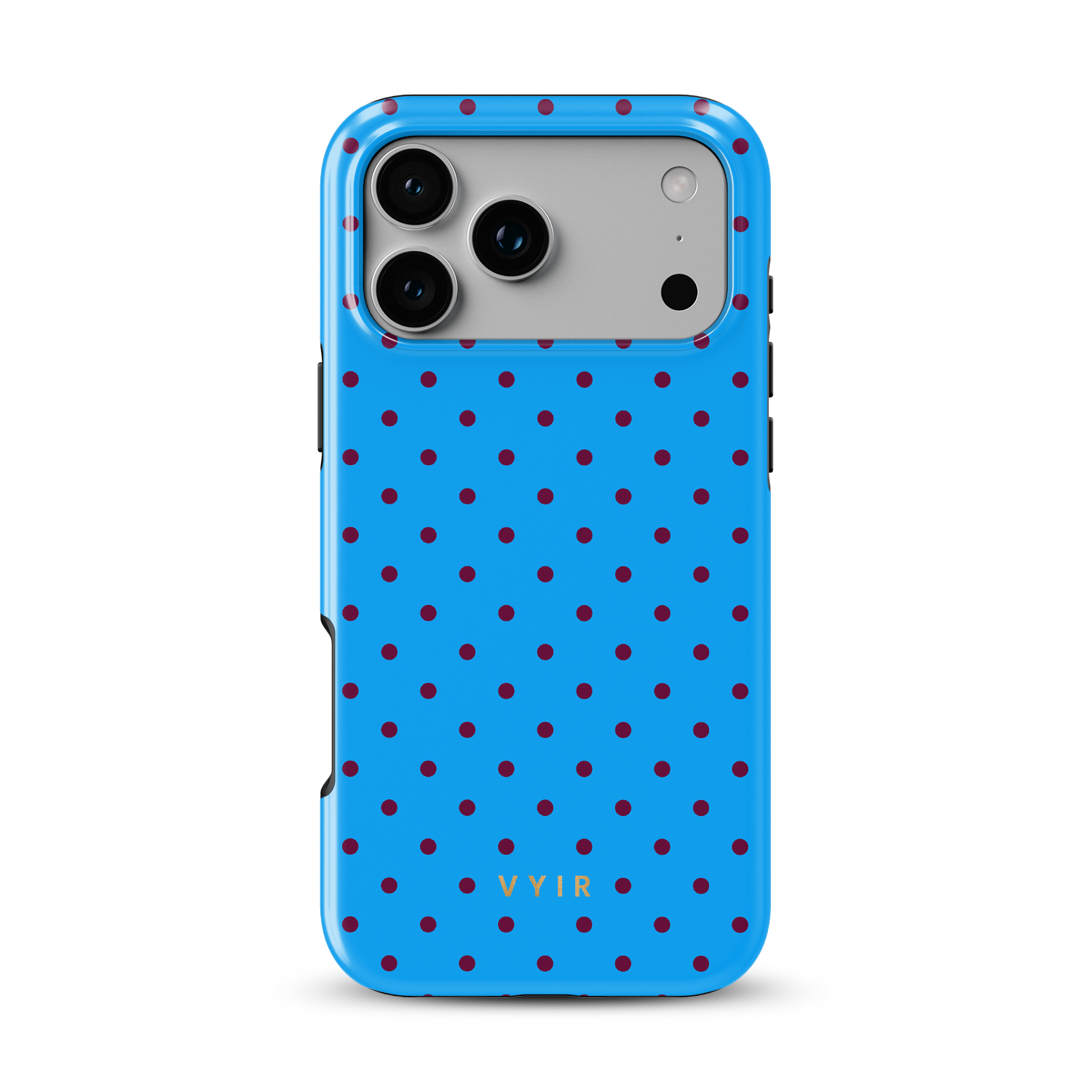Tiny Polka Dots, Electric Blue - Shockproof MagSafe iPhone Case - VYIR