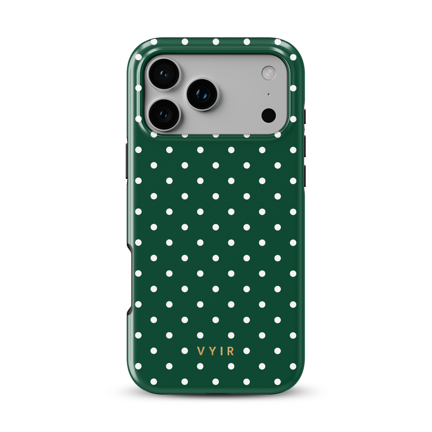 Tiny Polka Dots, Forest Green - Shockproof Phone Case - VYIR