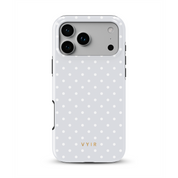Tiny Polka Dots, Pearl White - Shockproof MagSafe iPhone Case - VYIR