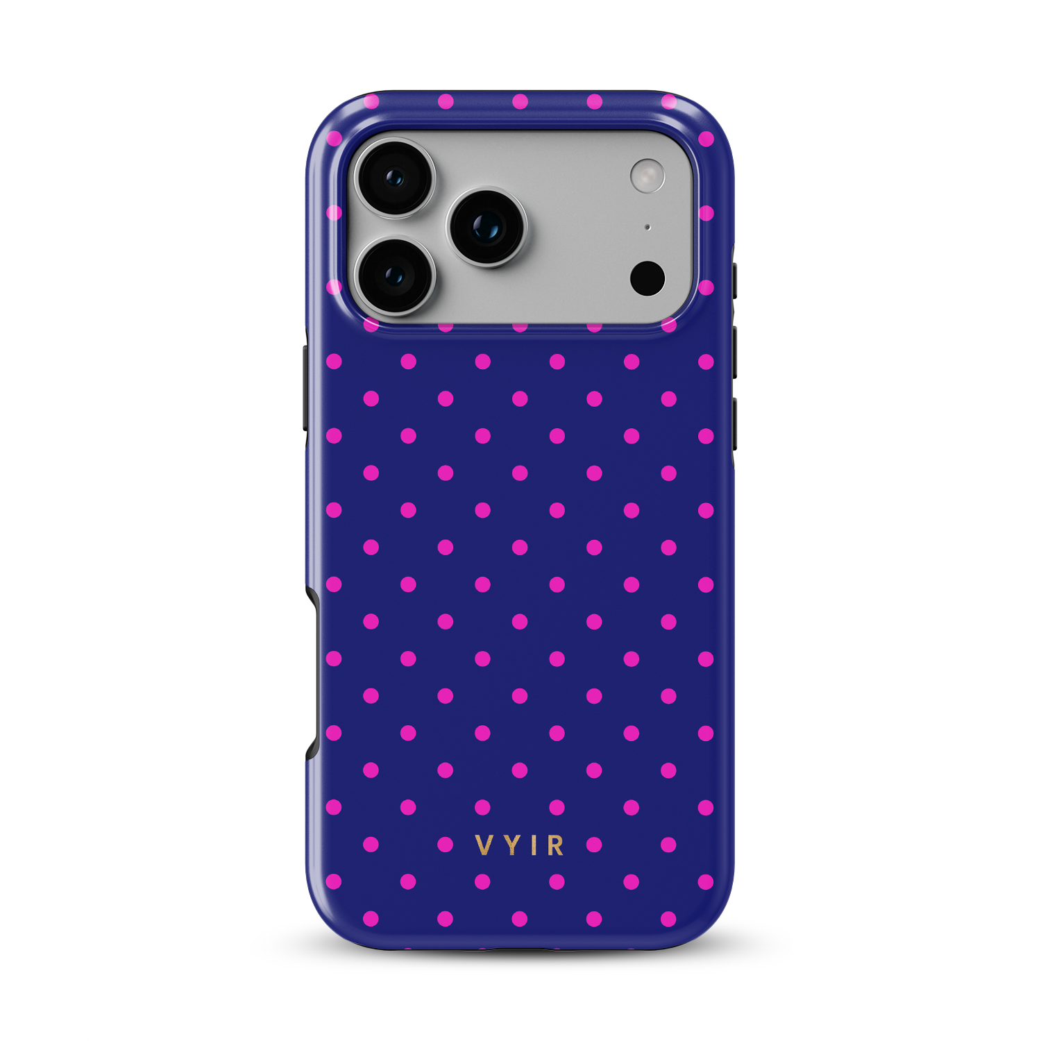 Tiny Polka Dots, Midnight Pink - Shockproof MagSafe iPhone Case - VYIR