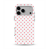 Tiny Polka Dots, punainen kimallus - Tough MagSafe iPhone Kuori